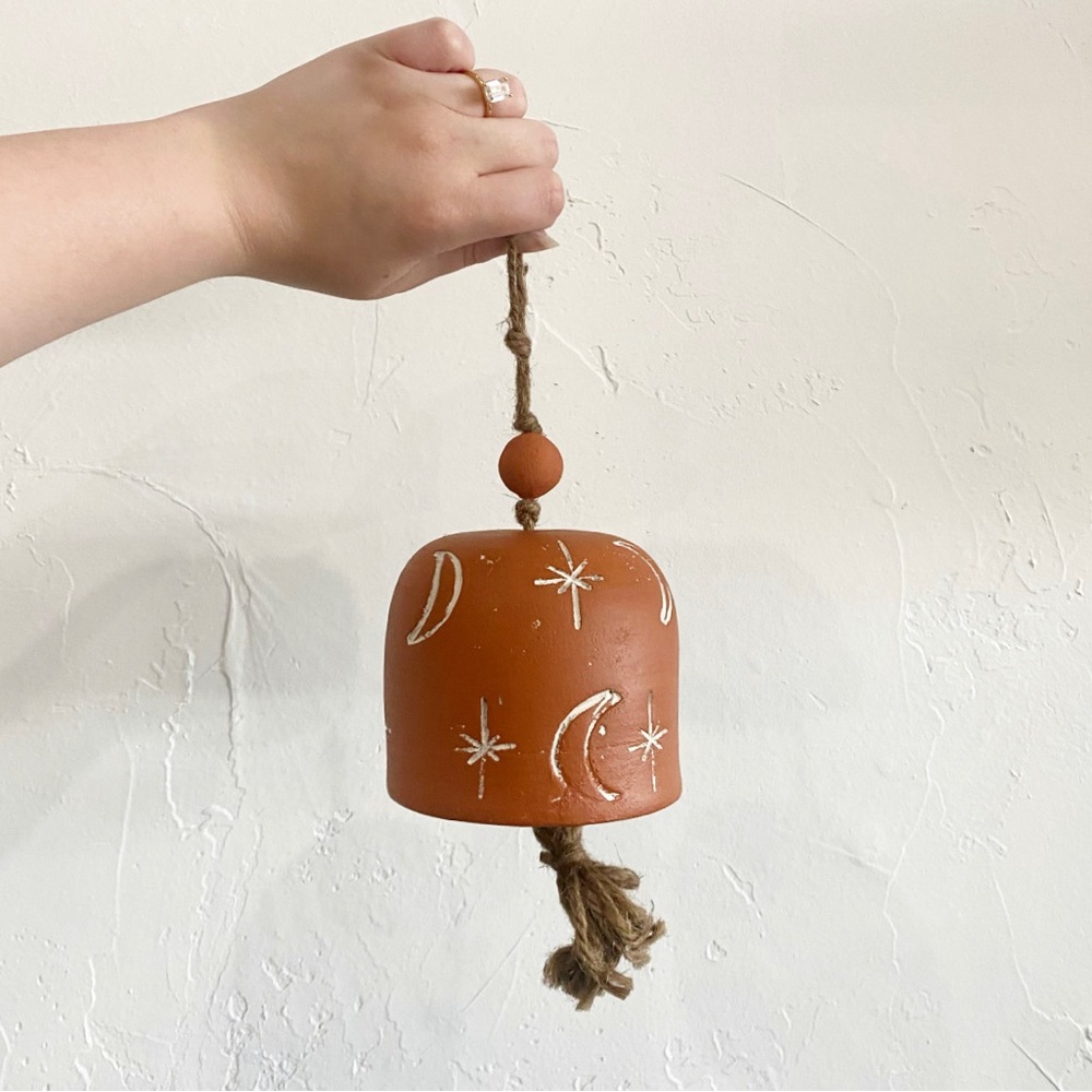 NEW Celestial Sun Moon Stars Terracotta Wind Chime
